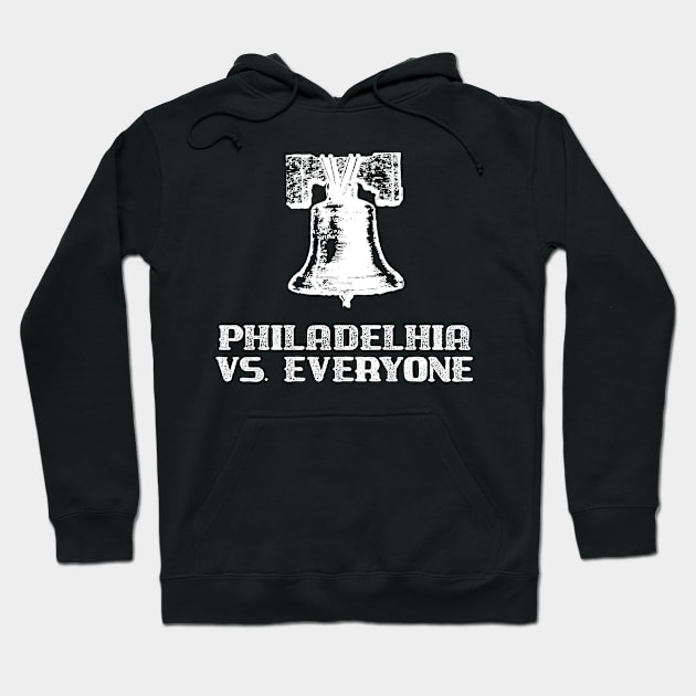 Philadelphia Philly Versus Everyone Liberty Bell Philly Sports Fan Hoodie by StacysCellar